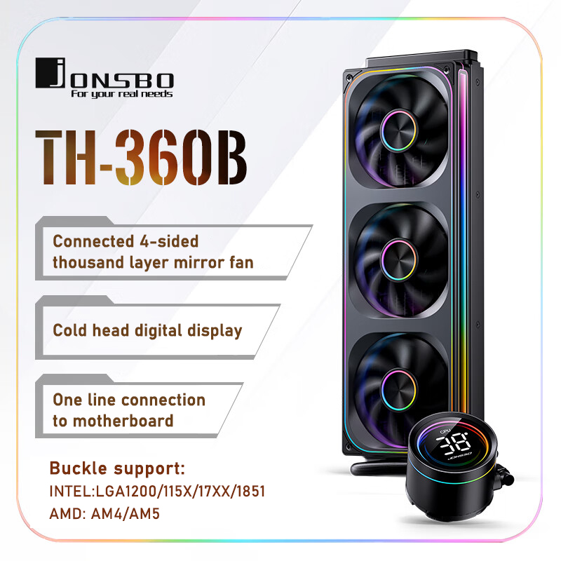 Aio Liquid Cooler - Jonsbo TH-360 AIO CPU refrigeración líquida