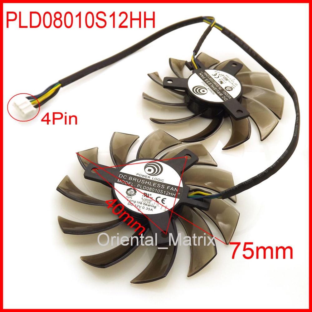 Cpu Heatsink - PLD08010S12HH 75mm 12V 0.35A para MSI