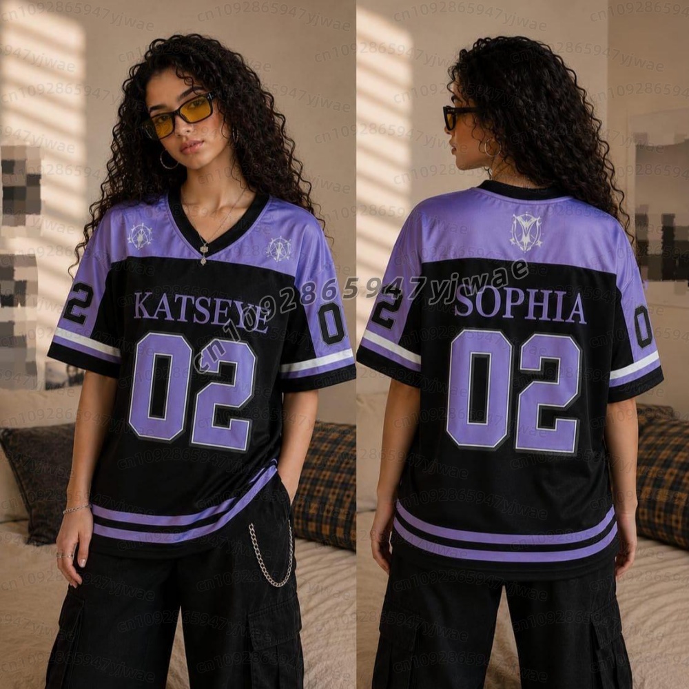 Case Fan - Camiseta de Jersey Oversize Morada Katseye