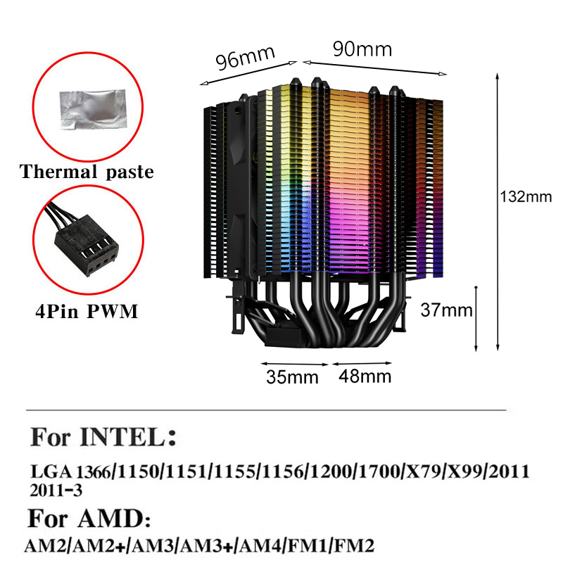 Ventilador RGB silencioso para - Cpu Heatsink reseña y precio