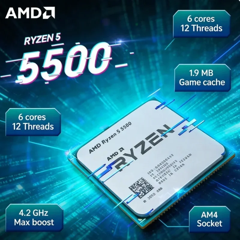 CPU AMD Ryzen 5 5500 R5 5500 d - Cpu Cooler reseña y precio